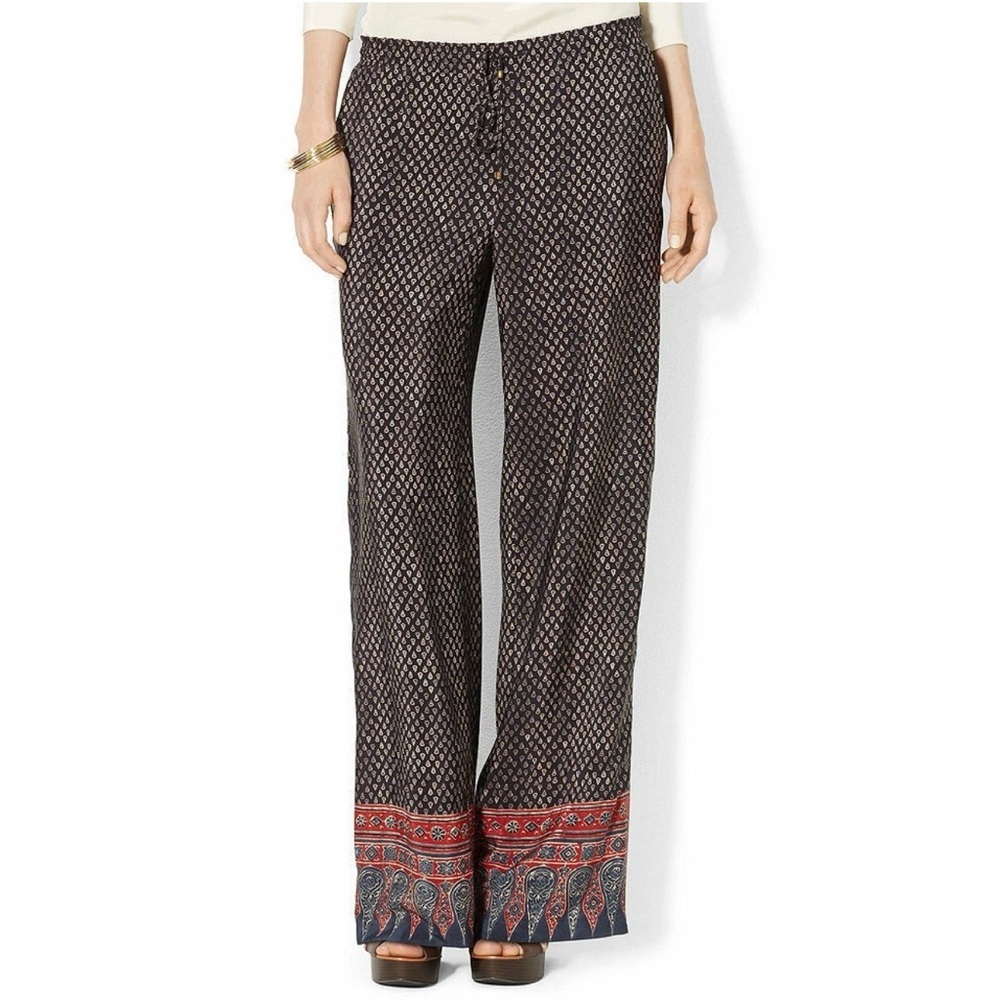 Lauren Ralph Lauren Geometric Wide Leg Pants Size 12 Petite